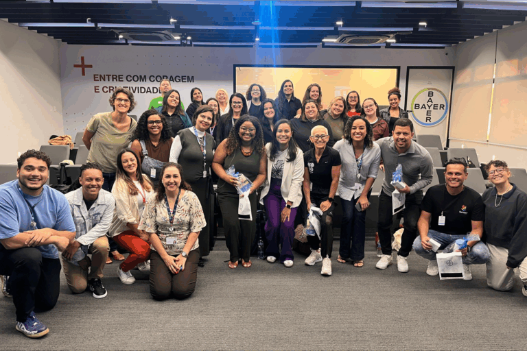 Participamos do encontro com os colaboradores da Bayer que atuam nas relações com comunidades em todas as plantas da empresa pelo Brasil.
